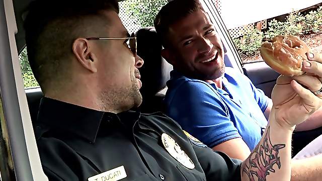 after a blowjob Trenton Ducati gets his ass fucked by Trent Ferris