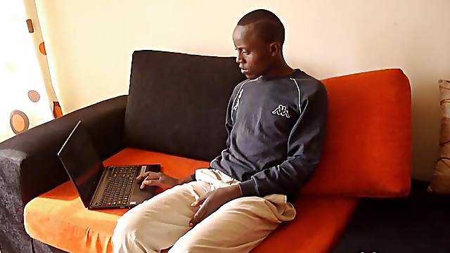 Black African Twink Joseph Jerking Off
