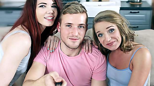 Lucky guy gets to be satisfied by Sofi Goldfinger and Lavana Lou