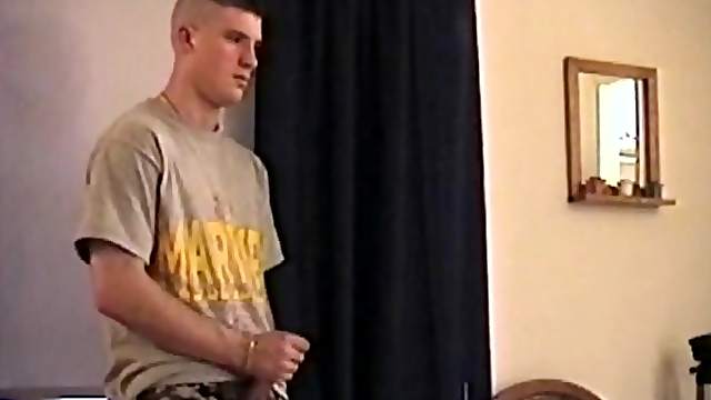 Straight Boy CJ CJ stands and launches a huge cum load onto the floor.
