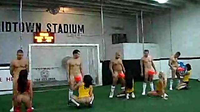 Hot Soccer Girls Get Naked and Have an Orgy