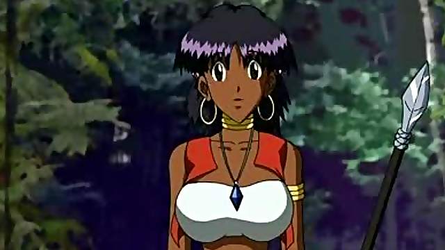 Animated Ebony Babe with Huge Boobs gets Fucked in Interracial Threesome