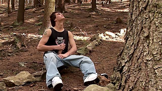 Amazing blowjob in the wood is memorable adventure for gay dude