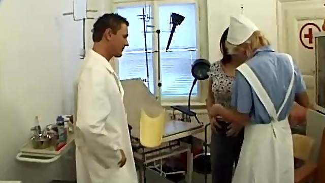horny doctor decides to fuck his client Lucie on the table during the visit