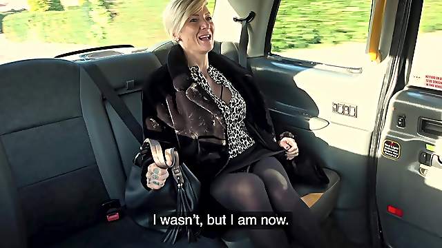 Blonde mature Angel Cruz adores to fuck with a stranger in the taxi
