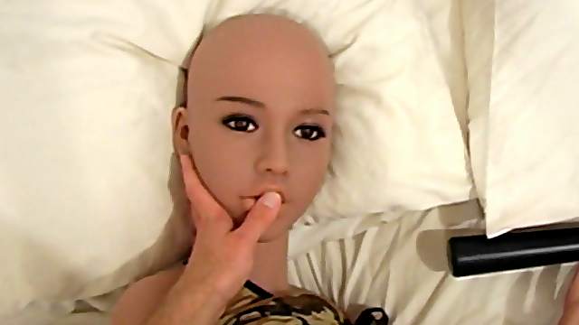 Me fucking my slutty soldier sex doll Noemie and shooting cum on her back!