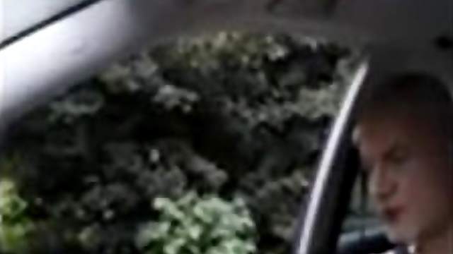 Ugly guy in the car gets lucky caught and blowjob