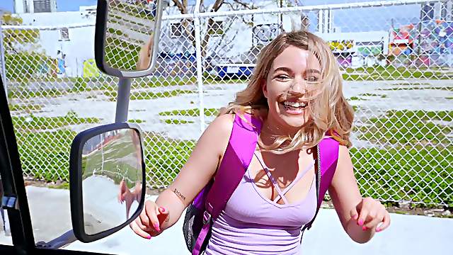 Abby Adams likes sticky man juice on her face and open mouth