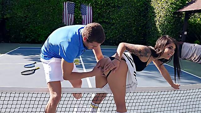Dreams come true for hot Gina Valentina after hard outside fuck