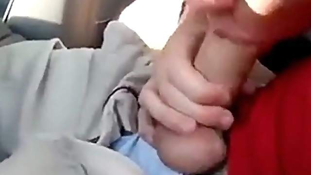Blonde boy amateur sucks daddy in the car