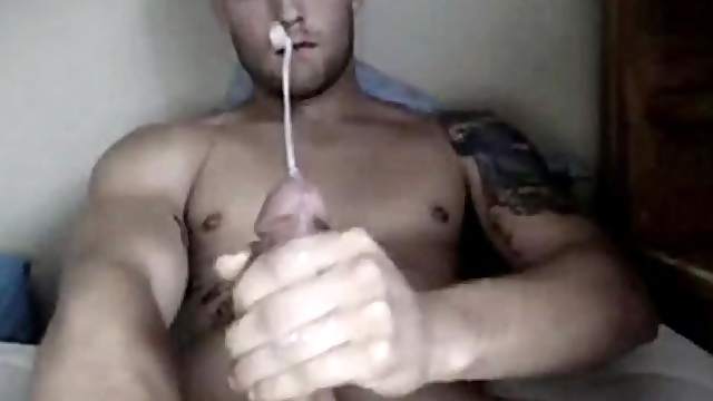 Watch his balls and cock twitch when he cums
