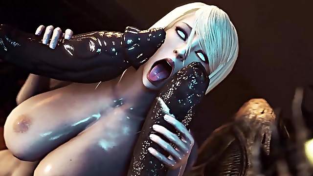 Nasty blonde milf called Samus Aran from Metroid gets fucked by aliens