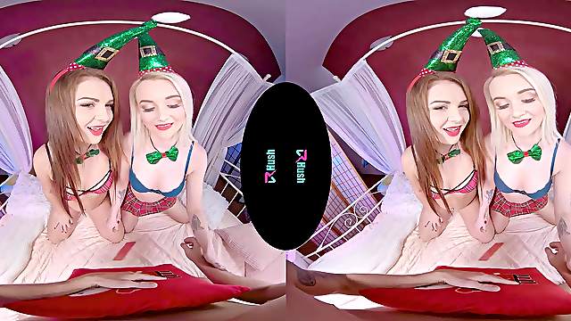 Naughty Christmas threesome with Marilyn and Mila