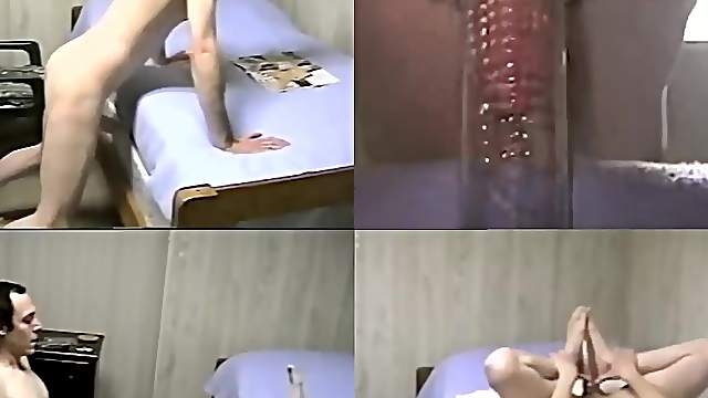 A naked young dude having multiple orgasms.