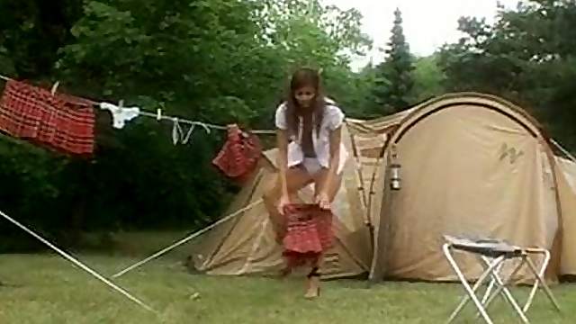 French Students in the forest camp
