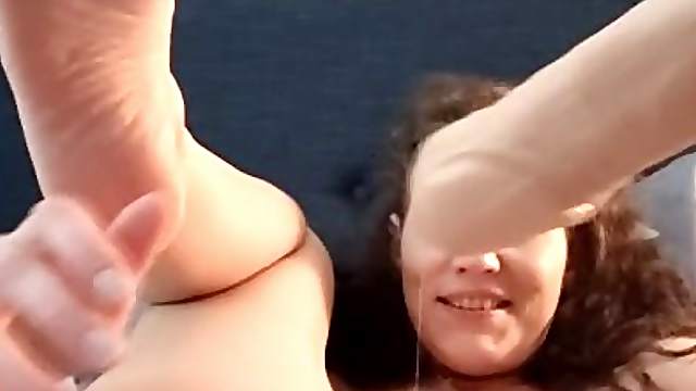 Super horny babe masturbate shaved pussy with a huge dildo and a vibrator