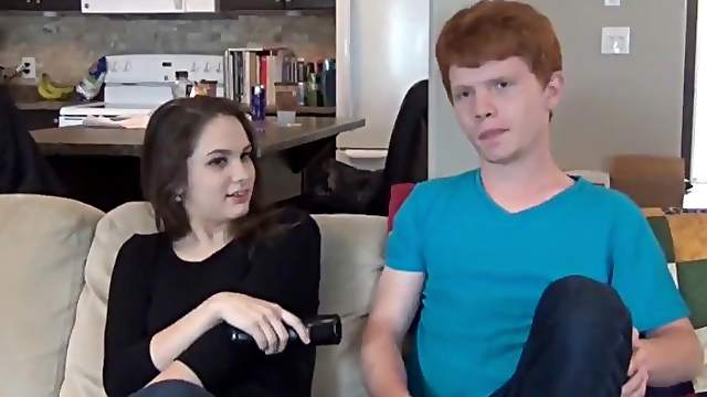 Absolutely delicious brunette teen seduces redhead guy