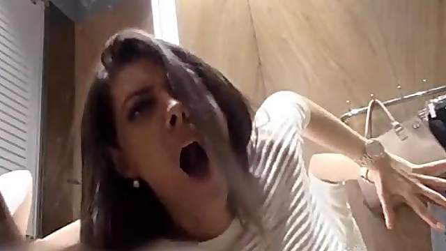 Alluring girl masturbate in dressing room