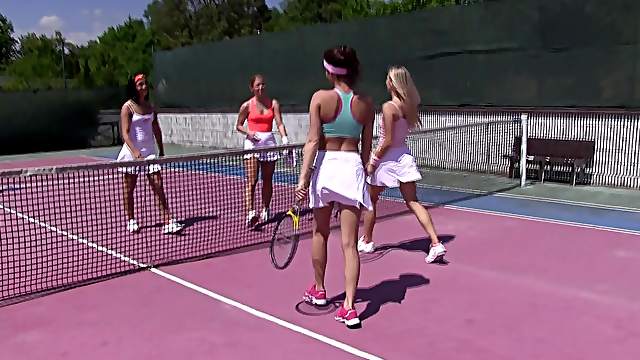 Tennis is always fun when Cayla Lyons and her girlfriends are playing