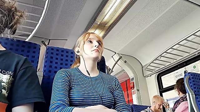 Nice blonde in train