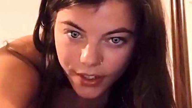 Desirable brunette girl Scarlett films herself during anal poking