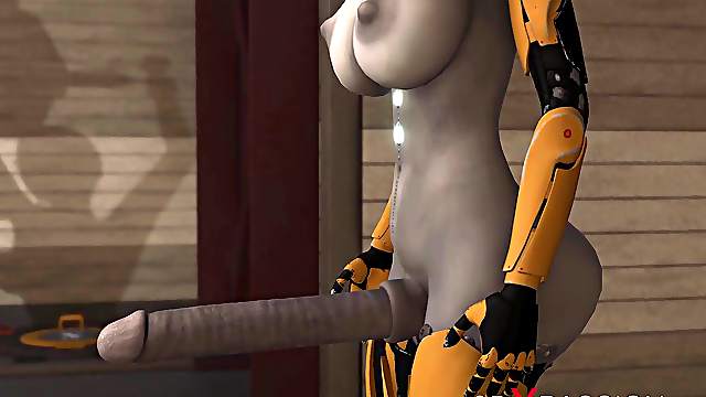 Secrets of Area 51. Sci-fi female android fucks hard a young blonde