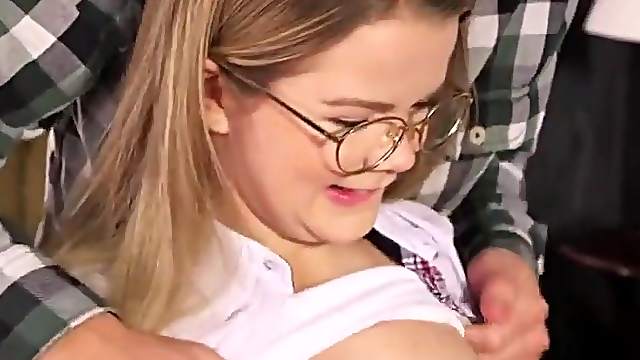 Puffy blonde college girl loves good sex