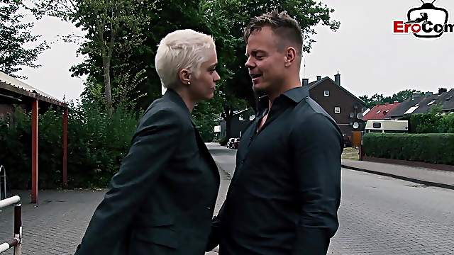 German big tits short hair blonde milf seduced