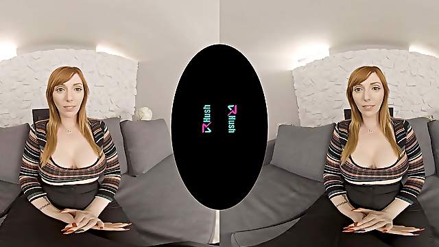 VR casting couch with busty redhead Lauren Phillips