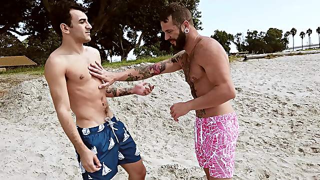 Wild fucking between two handsome gay dudes who love eating cum