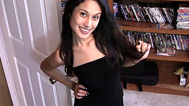 Provocative hottie drops her black dress and gets fucked by a stranger