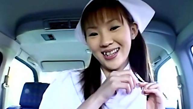 Closeup video of cute Mari Yamada giving a sloppy BJ in the car