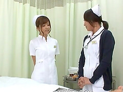 Sexy Japanese nurse Erika Kashiwagi spreads her legs to ride