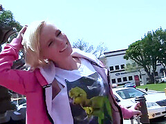 Badass college girl Elaina Raye fucks for a living making money