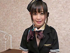 Japanese chick wearing an uniform sucking a dick on the bed