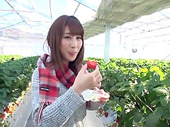 POV video of adorable Ayumi Shuna sucking a hard dick outdoors