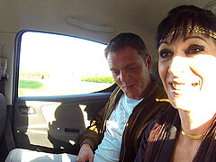 Naughty mature Linda India drops her panties for a MMF threesome
