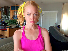 Rough dicking on the sofa with blonde Chloe Cherry and her man