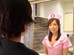 Japanese nurse enjoys while sucking a dick - Minami Kojima