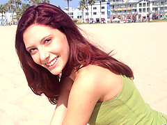 Redhead Ashlyn Molloy enjoys while giving her man a blowjob