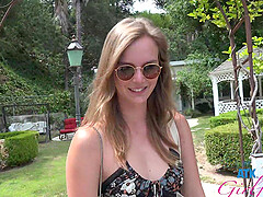 Stella Sedona moans while getting fingered in the car - HD