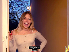 Quickie in the bedroom with cock hungry neighbor Selvaggia. HD