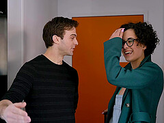Curly haired neighbor Victoria Brennan comes over for deep anal sex