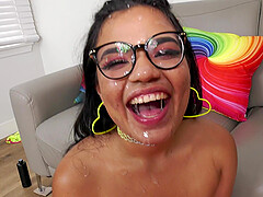 Messy facial ending for dirty Francesca Le and Summer Col - FFM