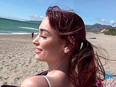 Homemade POV video of redhead Delilah Day being fingered