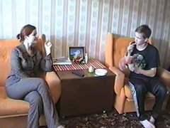 Cum-Thirsty Redhead MILF Gets Fucked and Facialized By Teen Dude