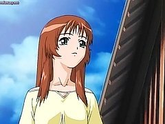 Tied up anime gets a toy in asshole