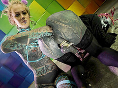 Heavily tattooed trans Lily Lu gets anal fisted