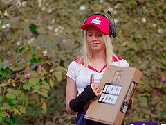 Vivian Lola is a  Brazilian slut who started working as a pizza delivery girl. On one of her first deliveries, she had to take a pizza to the Inka Mansion. But when she arrived, something very unexpected happened. She was greeted by seven guys with obviou