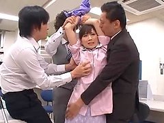 Three Horny Dudes Having Fun with One Slutty Nurse